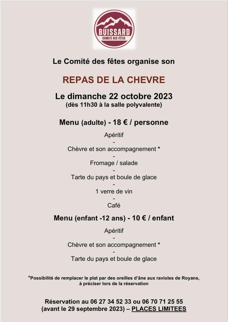 Repas de la Chèvre à Buissard