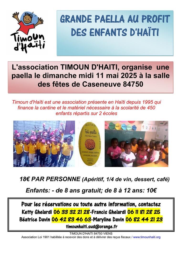 Grande paella au profit des enfants d'Haiti_Caseneuve