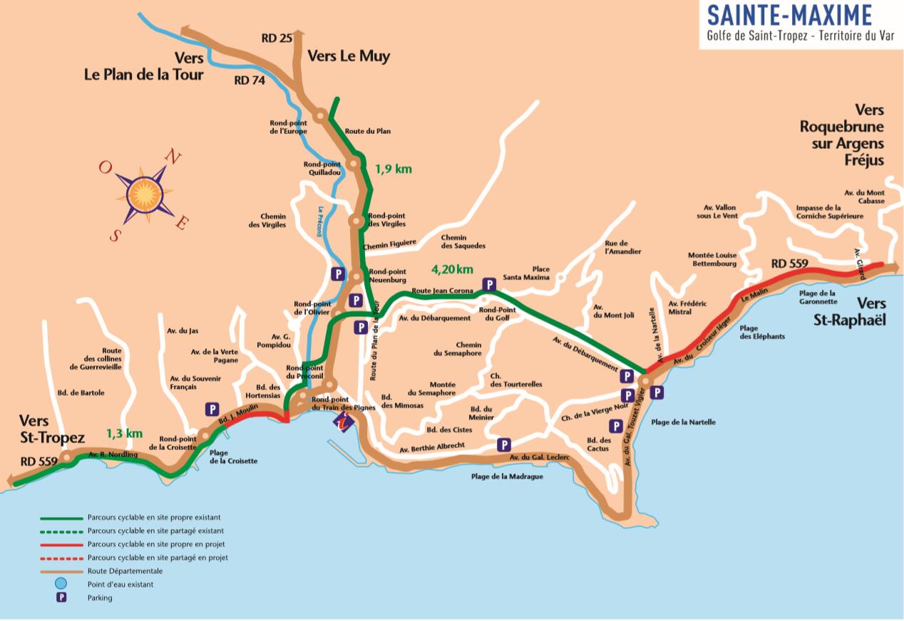 plan vélo Sainte-Maxime