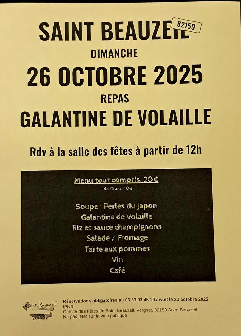 Repas Galantine de volaille_Saint-Beauzeil