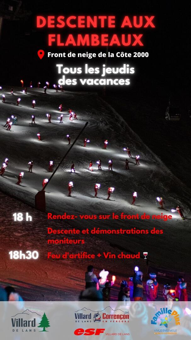 Descente aux flambeaux vacances de Noël