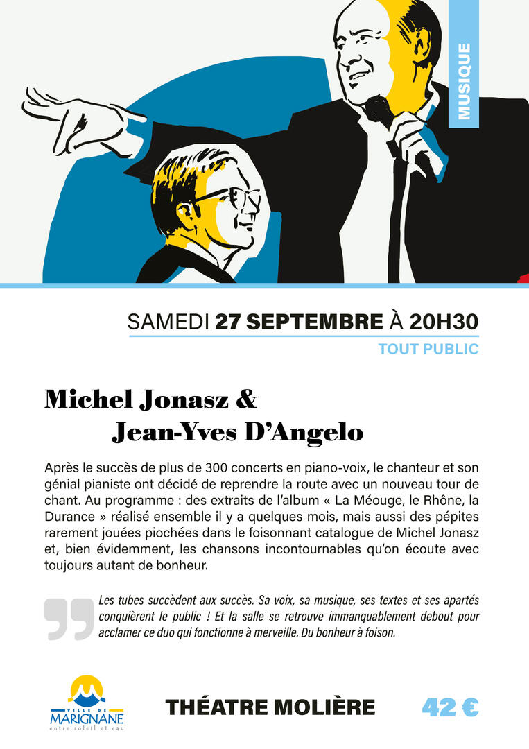 Musique : Concert de Michel Jonasz et Jean-Yves d'Angelo