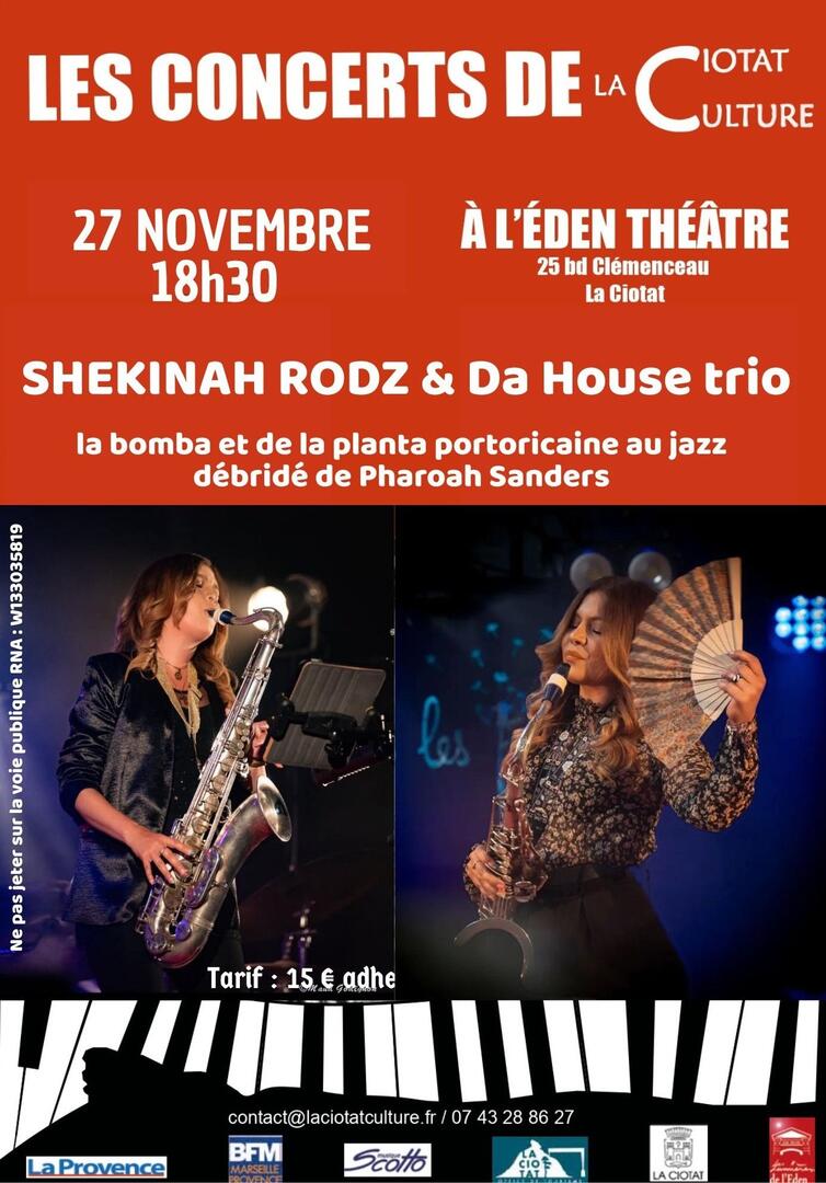 Concert Jazz Bop de Shekinah Rodz & Da House Trio_La Ciotat