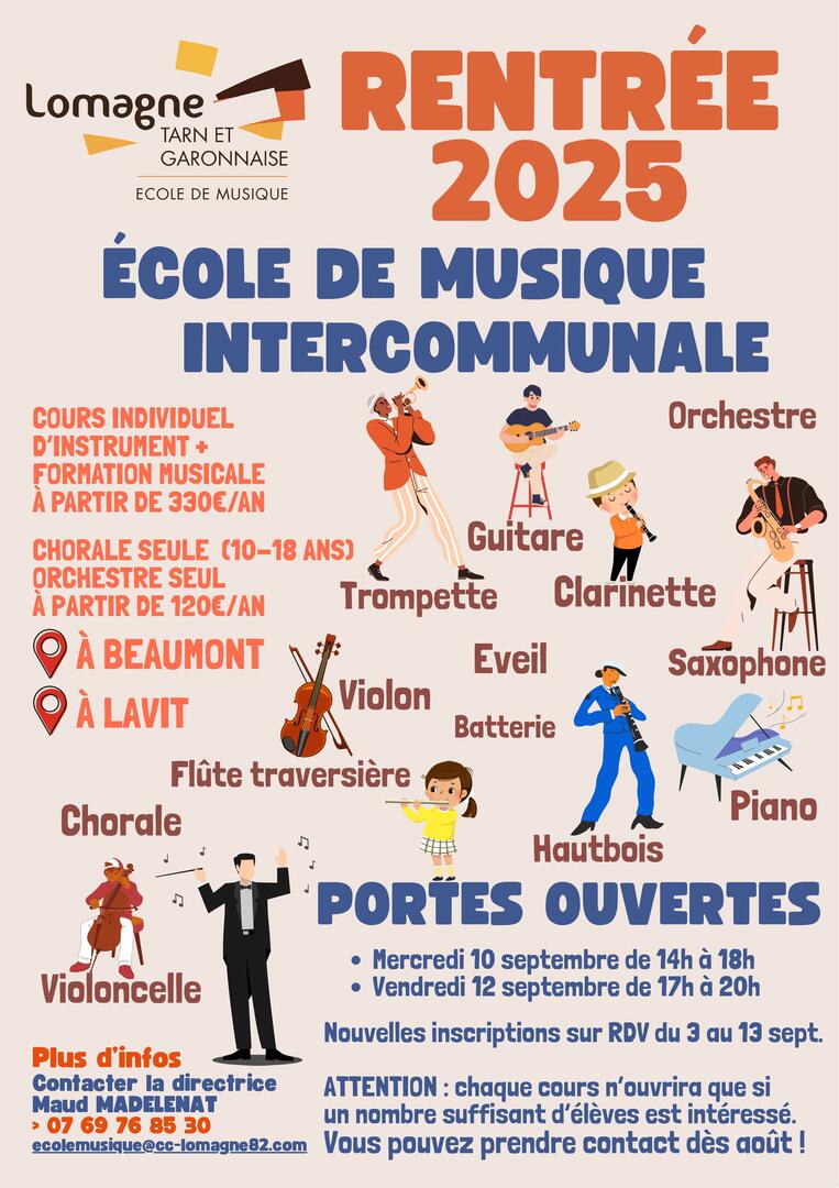 Ecole de musique : rentrée 2025_Beaumont-de-Lomagne