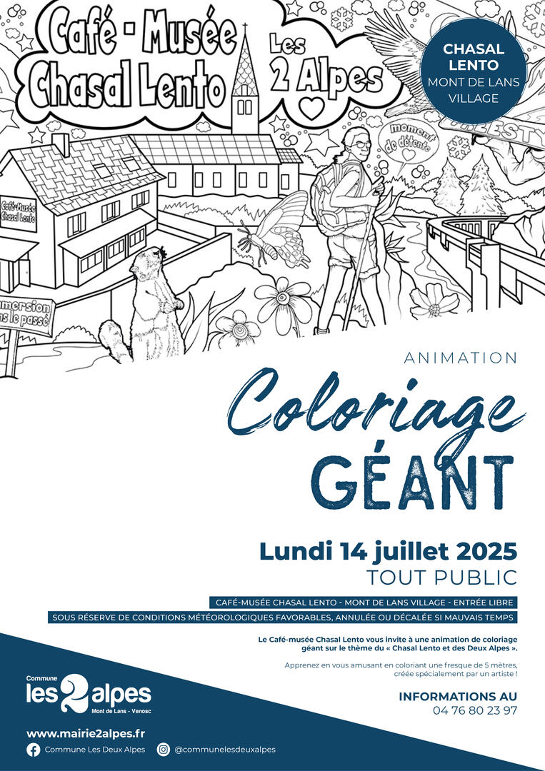 Coloriage géant - Mont de Lans Village_Les Deux Alpes