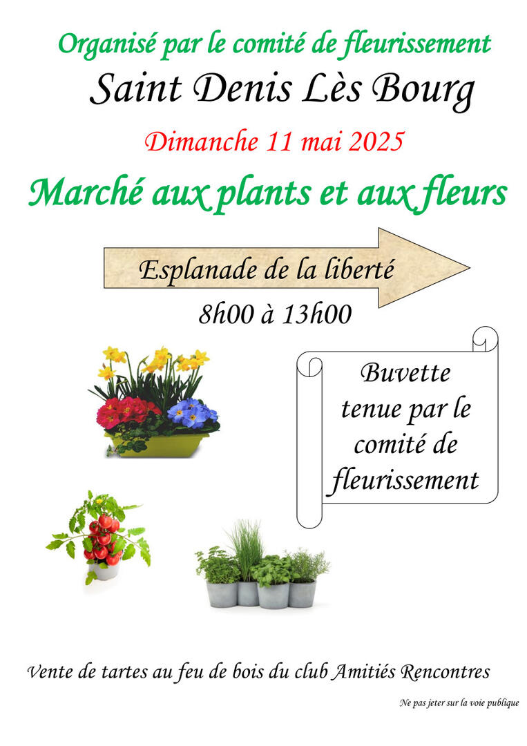 Affiche Marché aux plants et aux fleurs_Saint-Denis-lès-Bourg