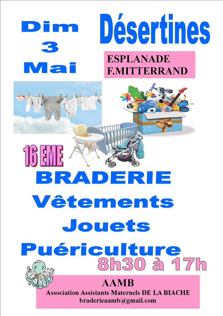 16ème Braderie vêtements, jouets, puériculture_Désertines
