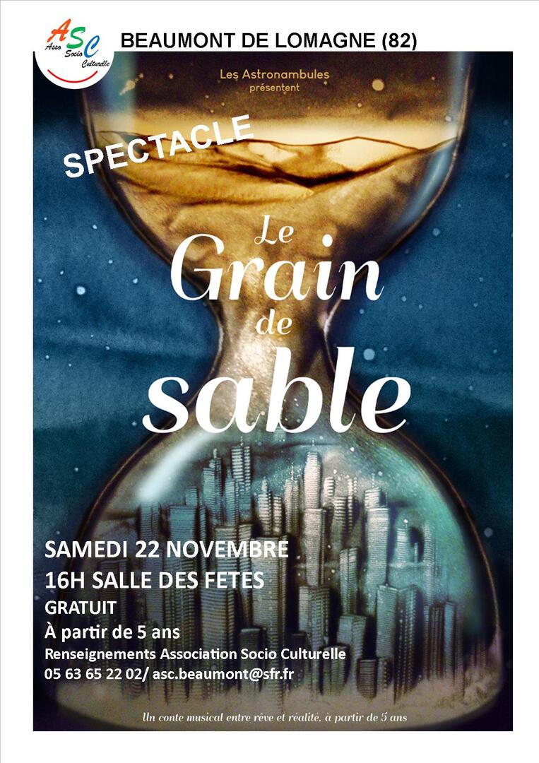 Spectacle" le grain de sable" dans le cadre du salon du livre_Beaumont-de-Lomagne