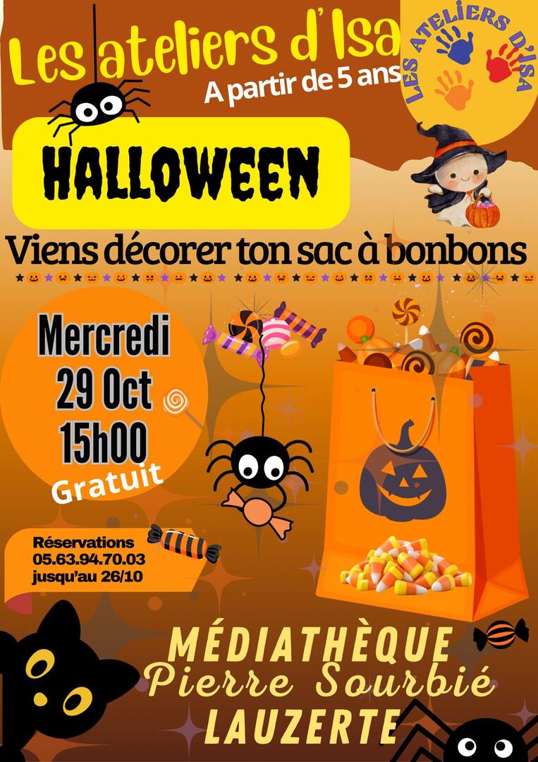 Les Ateliers d'Isa - Halloween à la médiathèque Pierre Sourbié_Lauzerte