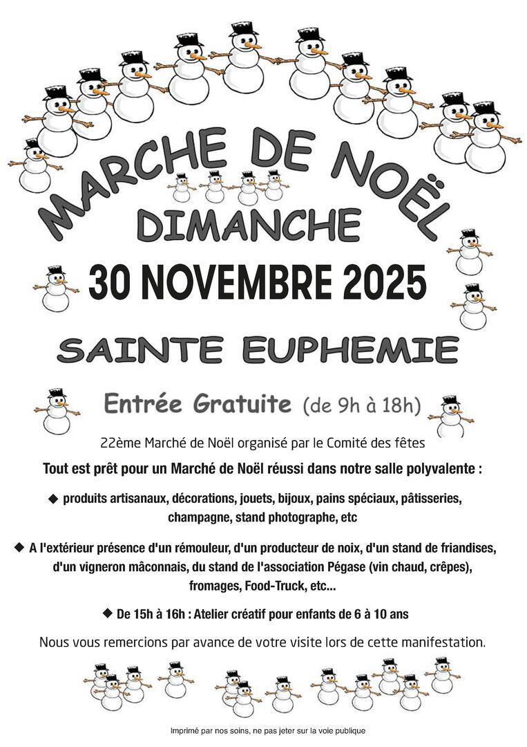 Marché de noël à Sainte-Euphémie