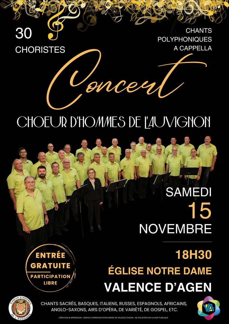 Concert choeur d'hommes de l'Auvignon_Valence-d'Agen