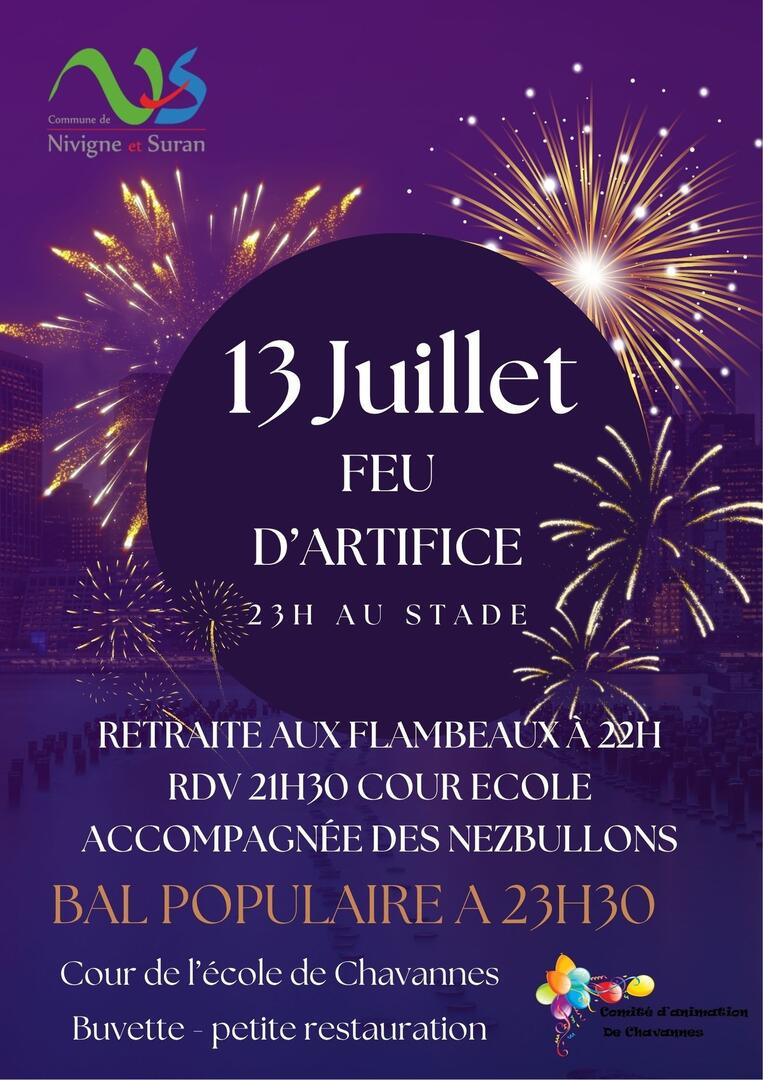 Affiche Festivités du 13 juillet_Nivigne et Suran