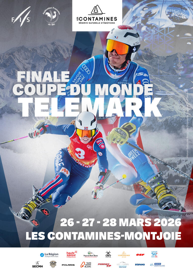 Affiche championnats du monde de telemark - Les Contamines-Montjoie - mars 2025