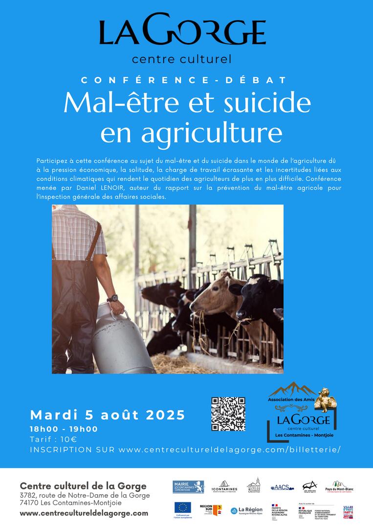 Conférence sur le mal être en agriculture par Daniel Lenoir au Centre Culturel de la Gorge_Les Contamines-Montjoie