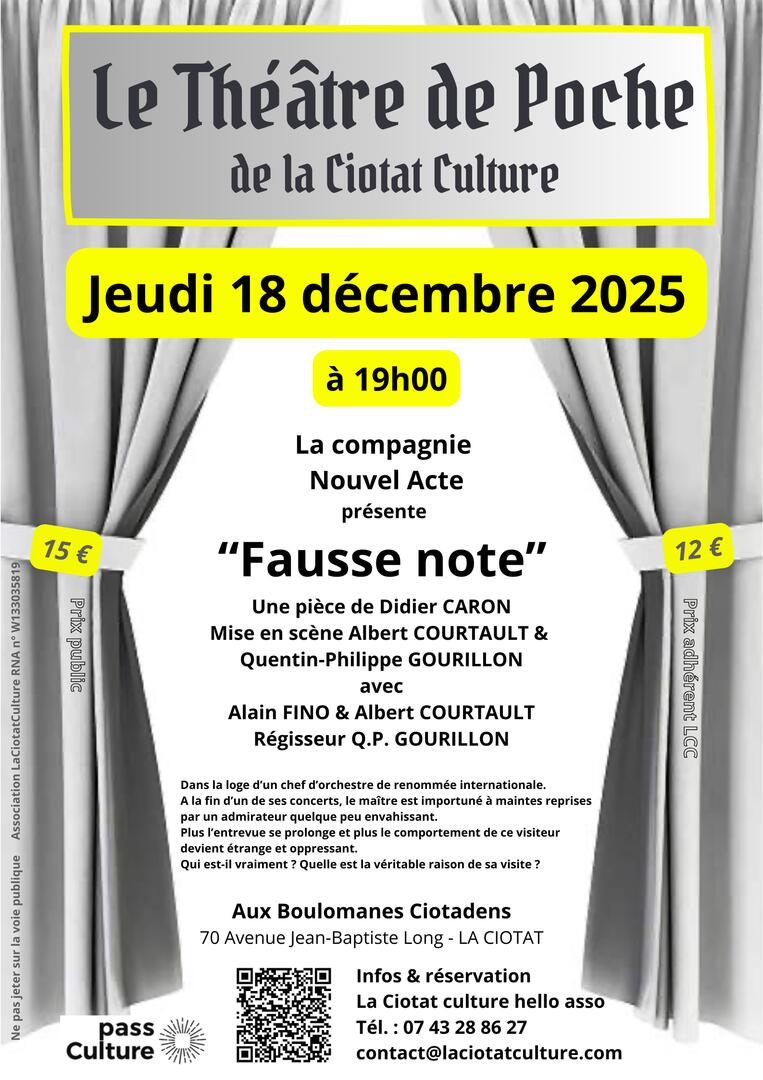 Théâtre de Poche - Fausse Note avec la compagnie Nouvel Acte_La Ciotat