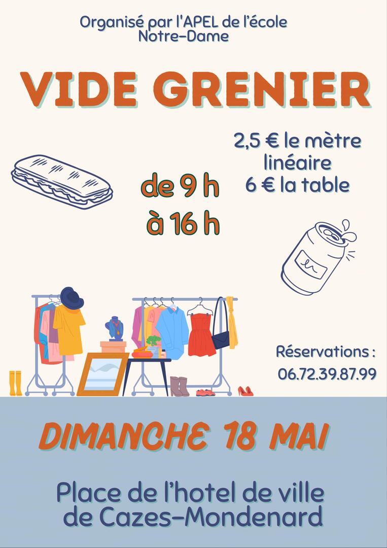 Vide-greniers de l'APE de l'école Notre Dame_Cazes-Mondenard