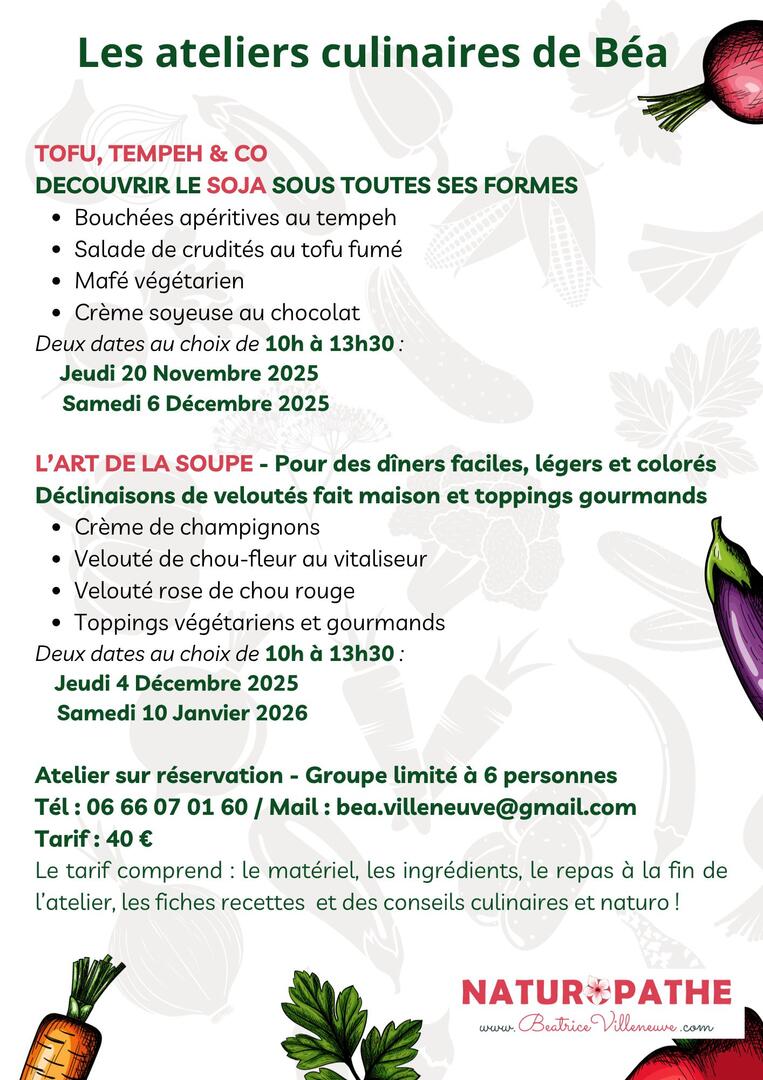 Les ateliers culinaires de Béa "Tofu, Tempeh and co"_Beaumont-de-Lomagne