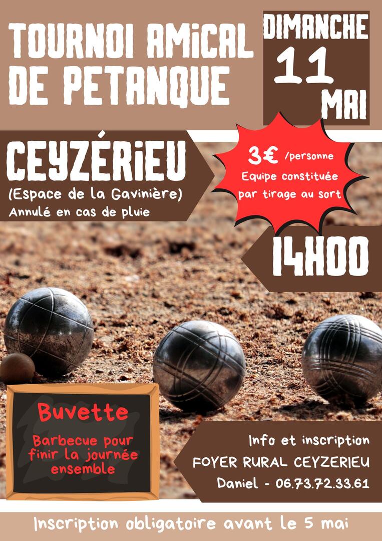 Tournoi amical de pétanque Ceyzérieu