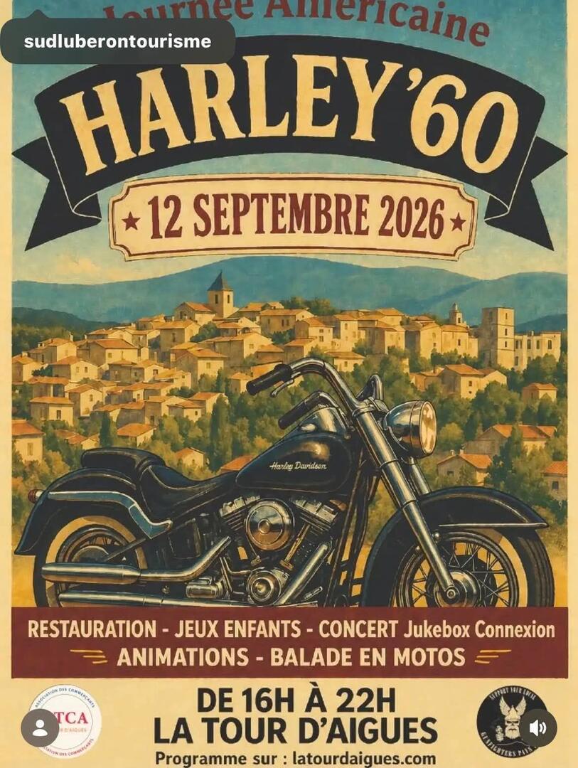 La journée américaine Harley 60 à La Tour d'Aigues_La Tour-d'Aigues