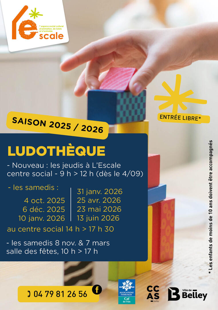 Le samedi à la ludothèque du centre social ESCALE !_Belley