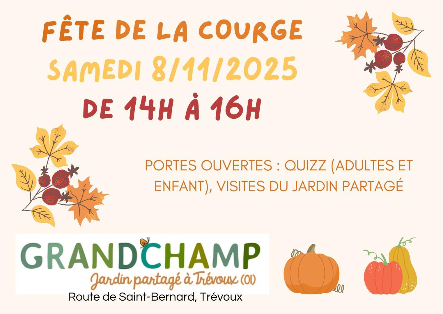 Fête de la courge au jardin partagé de Grand Champ