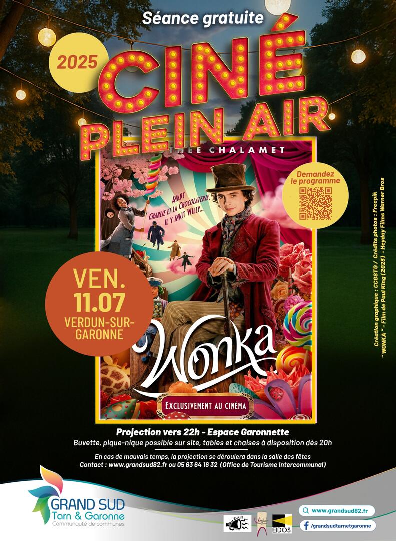 Cinéma plein air “Wonka” VERDUN-SUR-GARONNE_Verdun-sur-Garonne