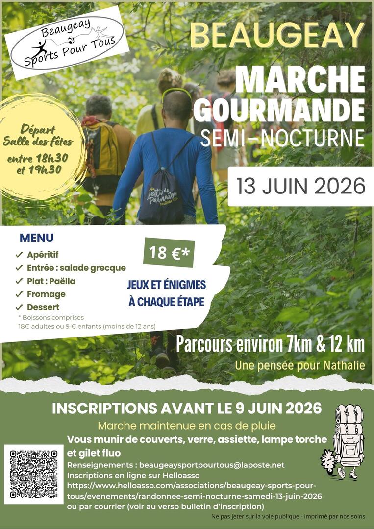 Affiche marche gourmande du 13 juin 2026