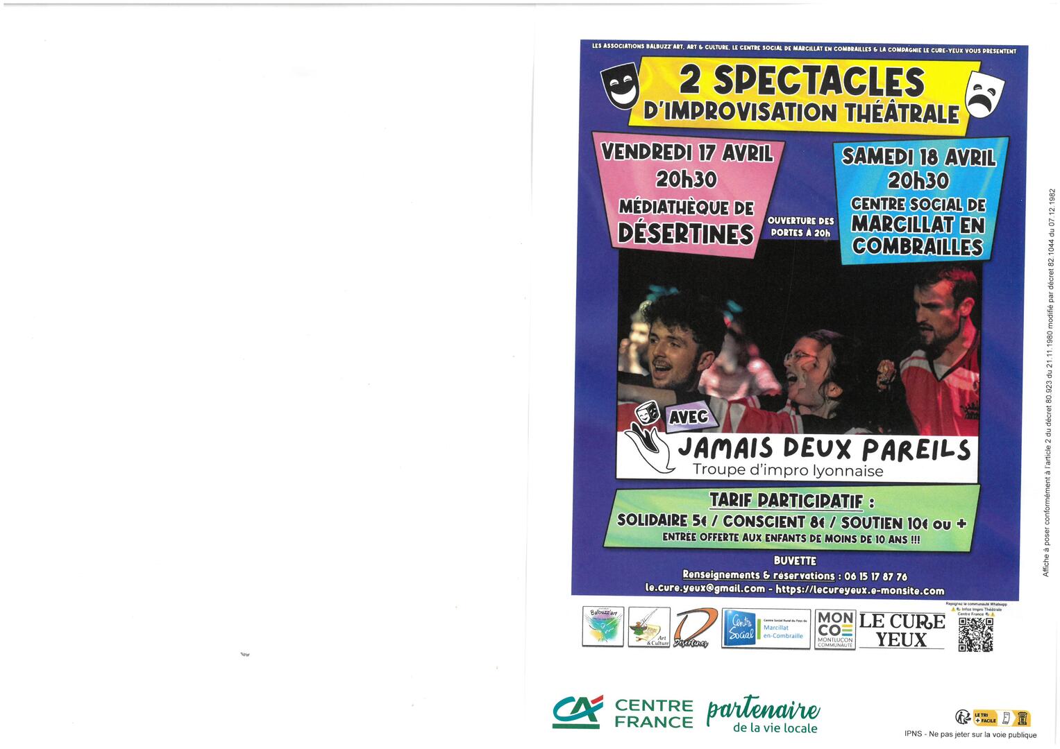 Spectacle d'improvisation théâtrale_Marcillat-en-Combraille