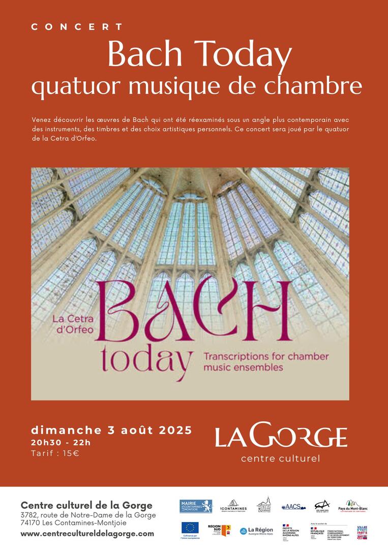 Concert "Bach Today" Quatuor de musique de chambre au Centre Culturel de la Gorge_Les Contamines-Montjoie