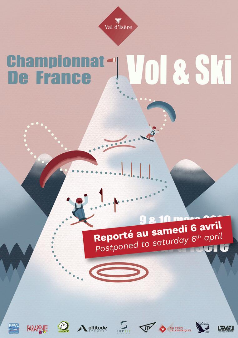 Championnat de France "Vol et ski" à Val d'Isère - Affiche 2024