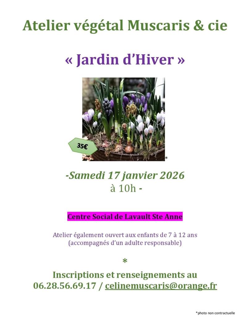 Atelier végétal Muscaris & cie : "Jardin d'Hiver"_Lavault-Sainte-Anne