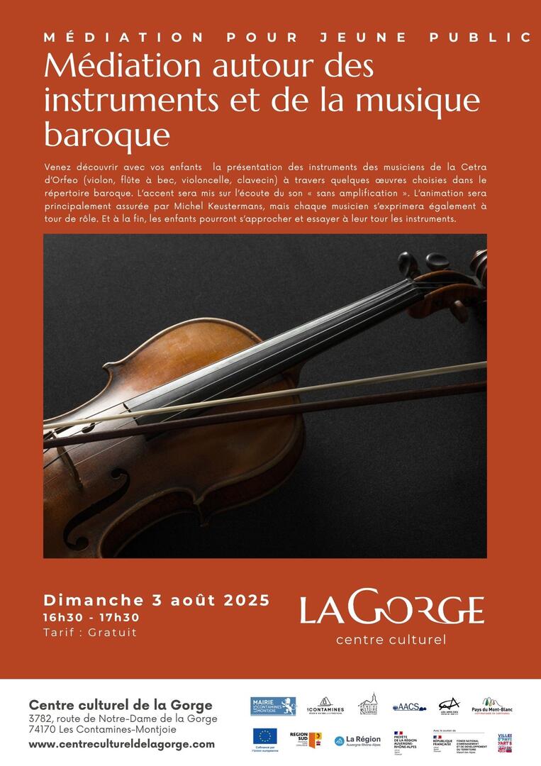 Médiation pour jeune public autour des instruments et de la musique baroque au Centre Culturel de la Gorge_Les Contamines-Montjoie