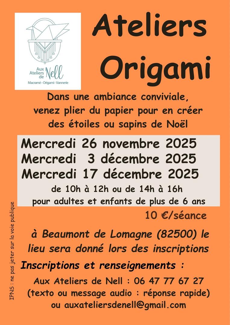 Atelier "Origami"_Beaumont-de-Lomagne