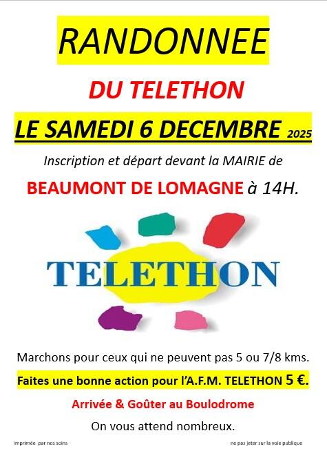 Randonnée du Téléthon 2025_Beaumont-de-Lomagne