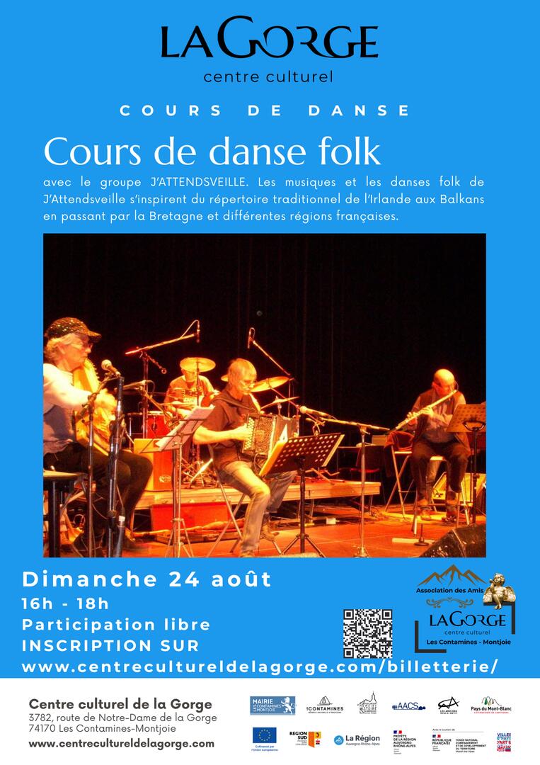 Cours de danse folk avec le groupe J'attendsveille au Centre Culturel de la Gorge_Les Contamines-Montjoie