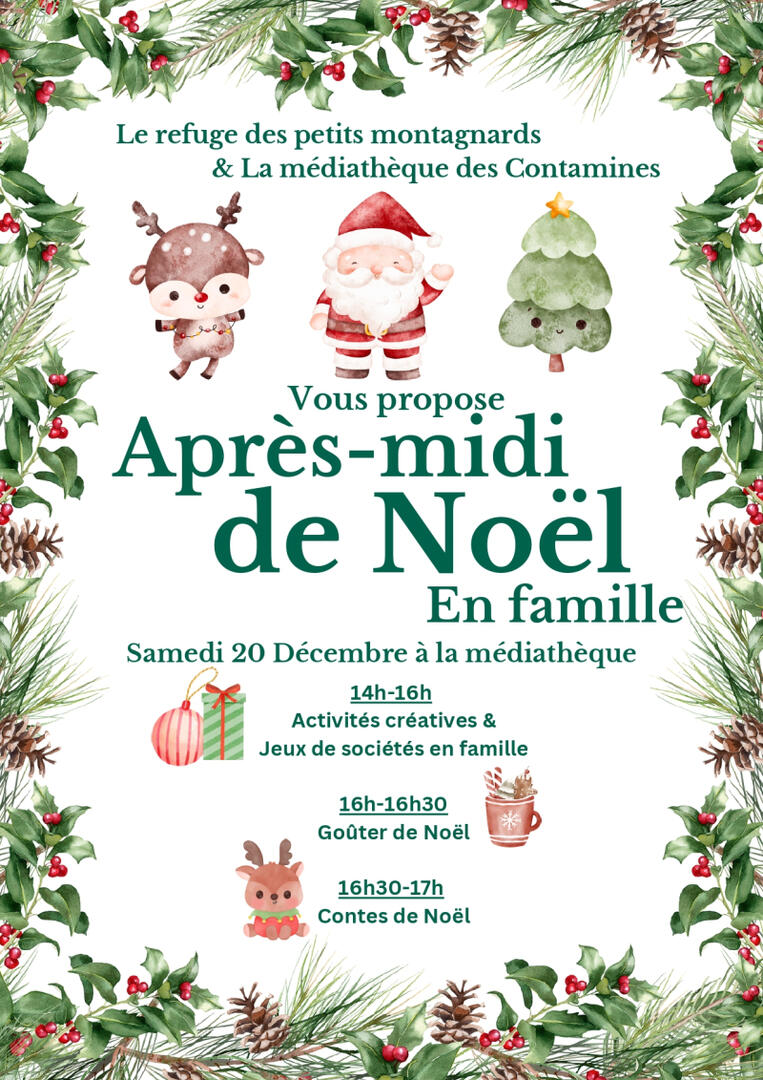 Après-midi de Noël en famille à la médiathèque avec le Refuge des Petits Montagnards_Les Contamines-Montjoie