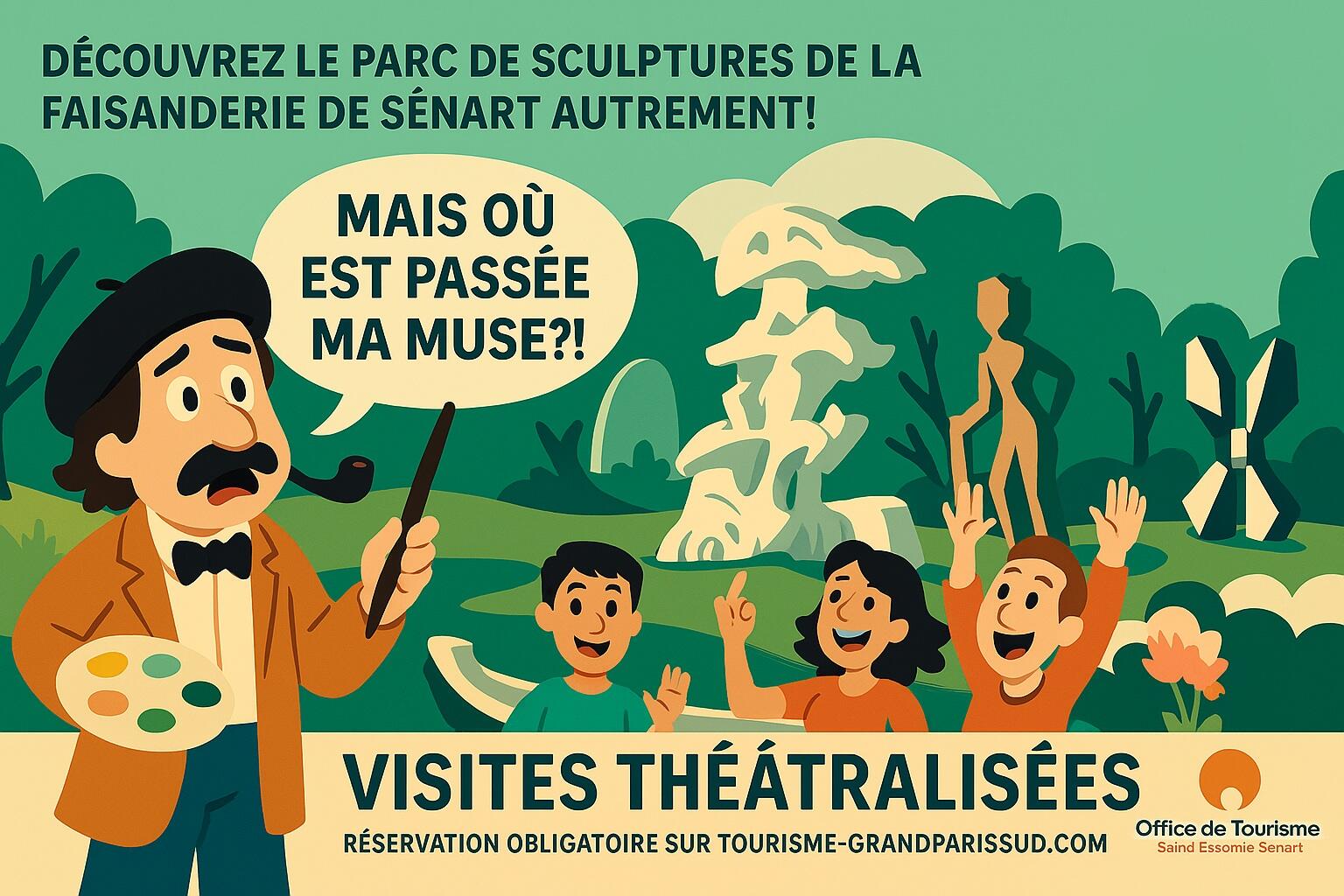 Visite théâtralisée du parc de sculptures de la Faisanderie de Sénart_Étiolles