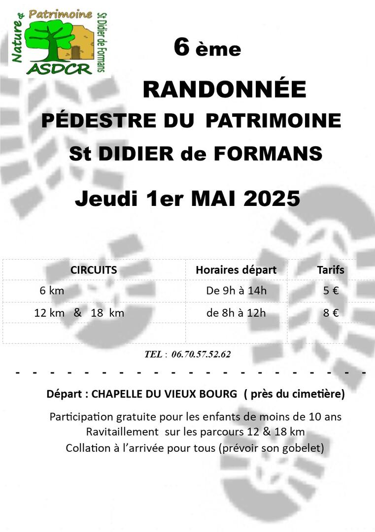 6ème randonnée pédestre du Patrimoine_Saint-Didier-de-Formans