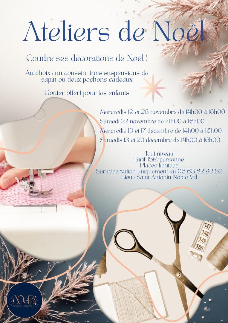 Ateliers de Noël : coudre ses décorations !_Saint-Antonin-Noble-Val