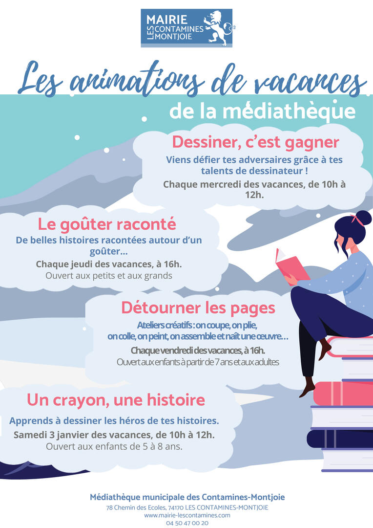 Atelier "Détournez les pages" à la médiathèque_Les Contamines-Montjoie