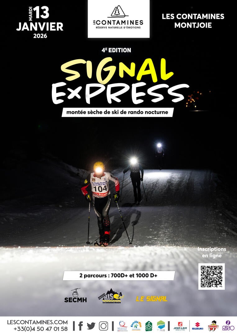Signal Express : montée sèche de ski de randonnée en nocturne_Les Contamines-Montjoie