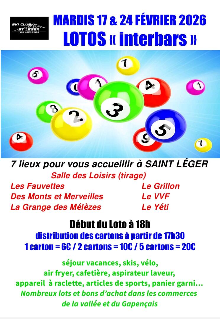 Loto inter bars du Ski Club de St Léger_Saint-Léger-les-Mélèzes
