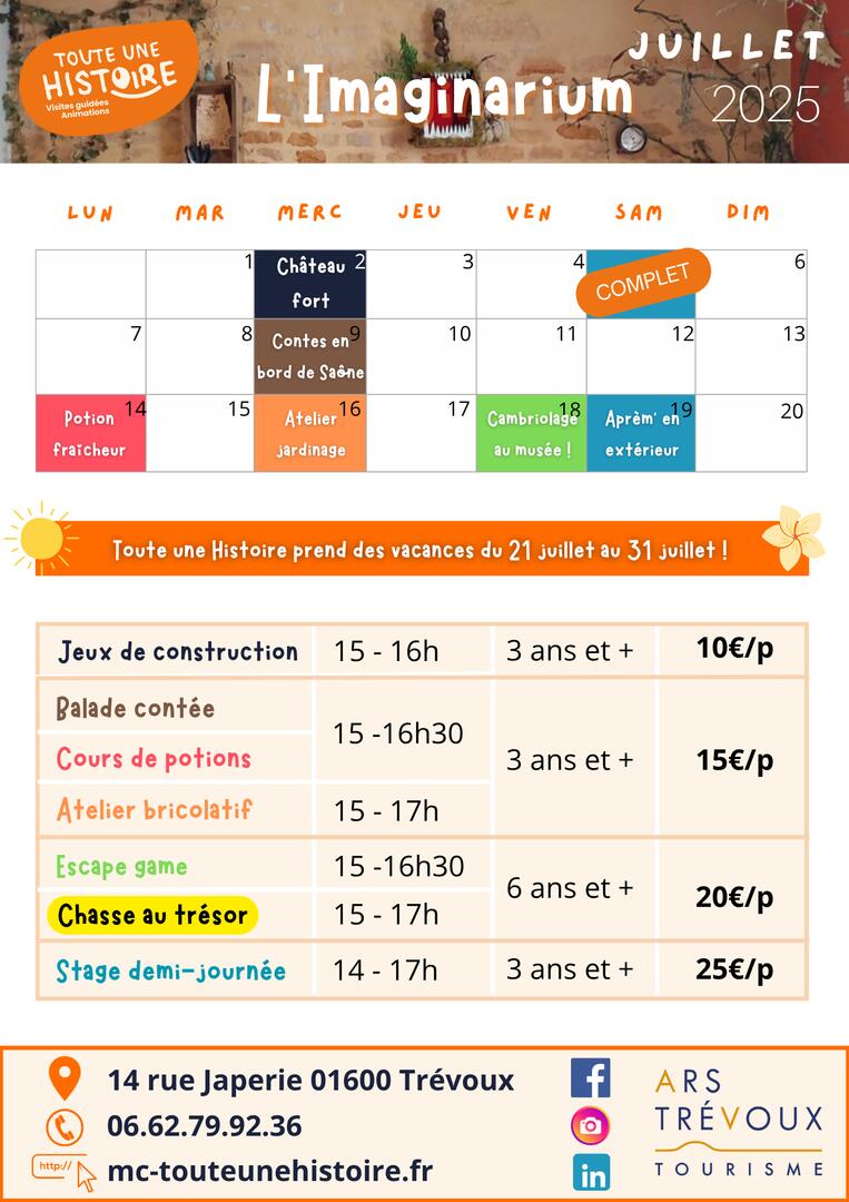 Animations l'Imaginarium en juillet_Trévoux