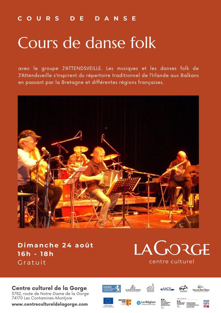 Cours de danse folk avec le groupe J'attendsveille au Centre Culturel de la Gorge_Les Contamines-Montjoie