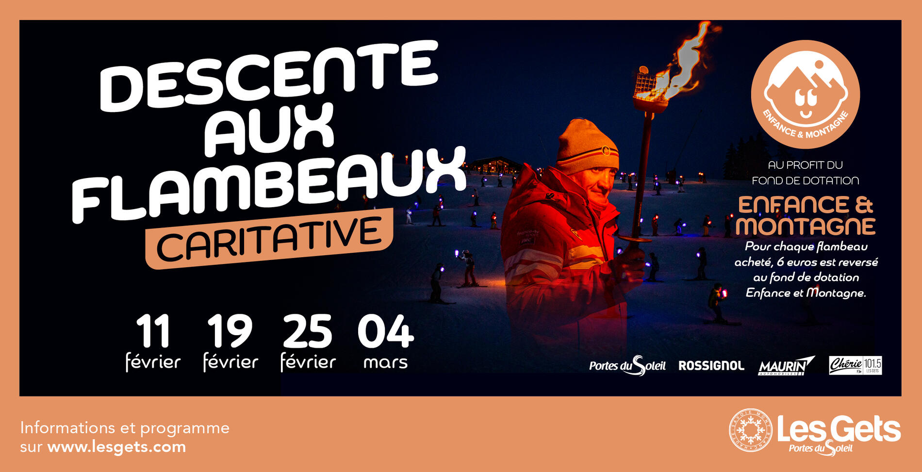 Descente aux flambeaux caritatives_Les Gets