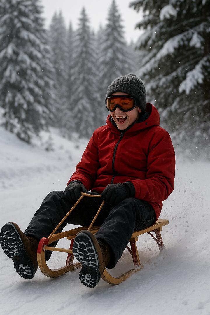 Course de luge sur le front de neige du Queyrelet !_Orcières