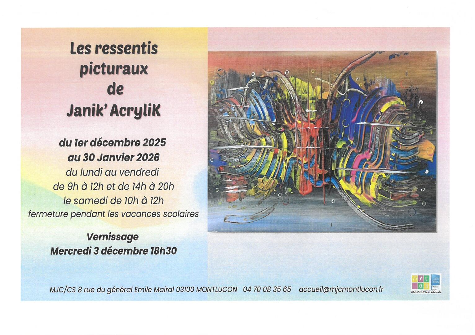 Exposition : Les ressentis picturaux de Janik'Acrylik_Montluçon