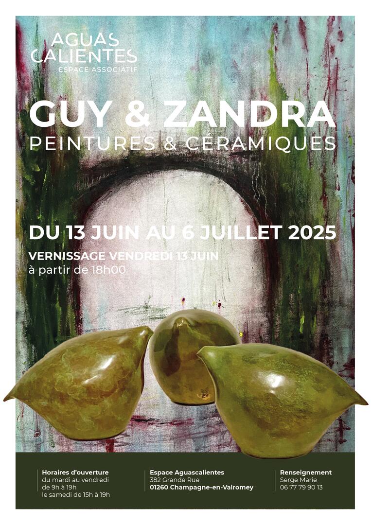 Exposition de peintures et céramiques de Guy et Zandra à l'Espace Aguascalientes_Champagne-en-Valromey
