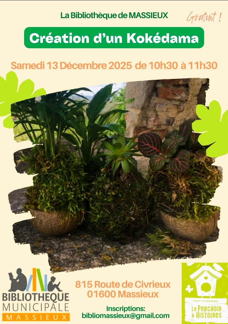 Atelier créatif : réalisation d'un Kokédama