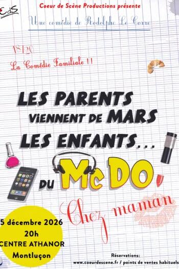 Spectacle: Les parents viennent de Mars, les enfants de Mc Do_Montluçon